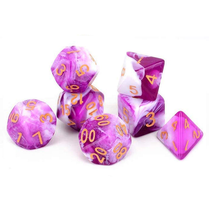 Marble Dice Set - Berry Cream (Pink/Purple)