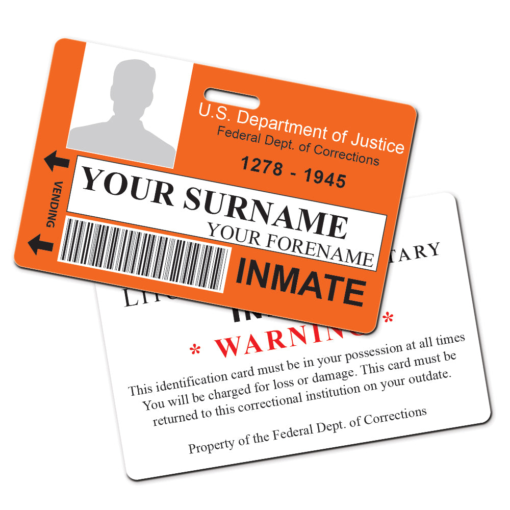 US Federal Inmate - OITNB Personalised Cosplay ID