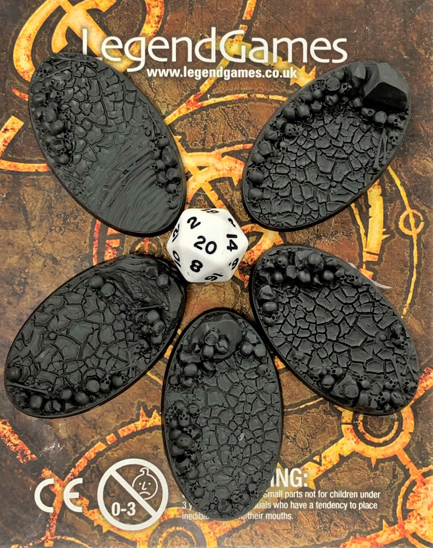 LegendGames 60x35mm Oval skull bases x5